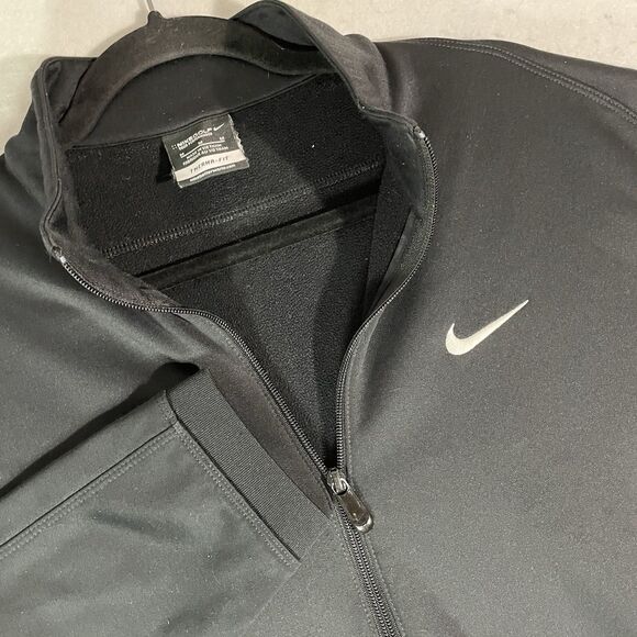 Nike Golf Therma-Fit Tour Performance Jacket Full Zip Black M Fleece lined - Picture 1 of 5